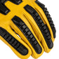 Yellow leather diesel work gloves with black protective accents and goatskin outer layer