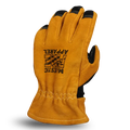 Yellow leather work glove from MFA82 Structural Gloves, durable structural gloves