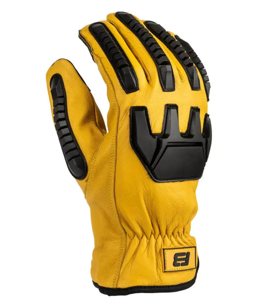 Yellow leather Diesel Work Gloves 2.0 Elite with goatskin outer layer and superior dexterity