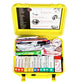 Yellow Waterproof 6000 Series First Aid Kit with rolled gauze and gauze pads included