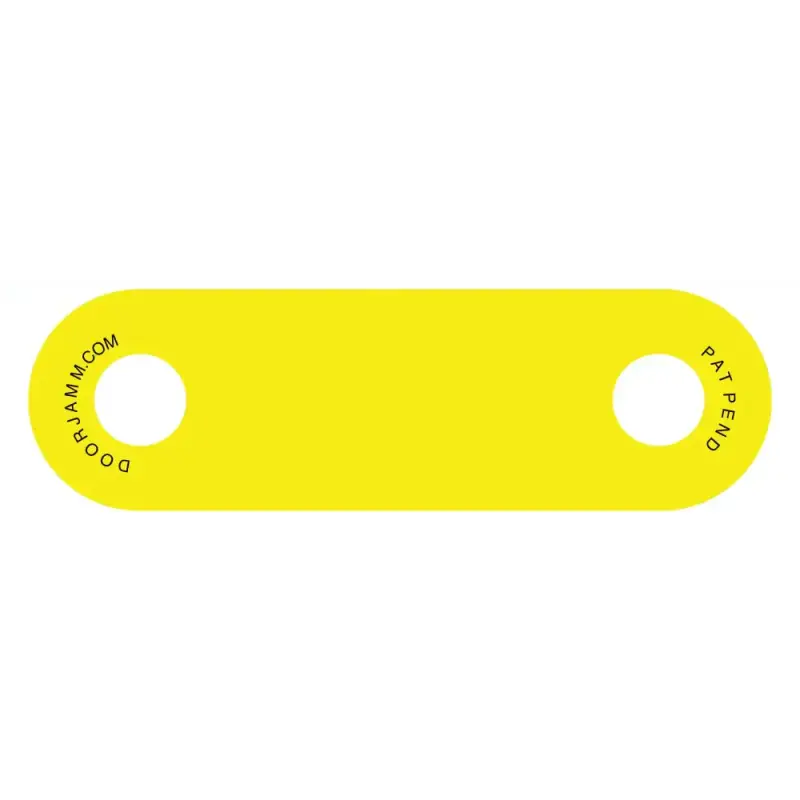 Yellow plastic bottle opener for Plain DoorJamm, ideal for First Responders in degrees Fahrenheit