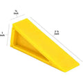 Yellow plastic door wedge with measurement markings for Firefighter Door Stopper safety use