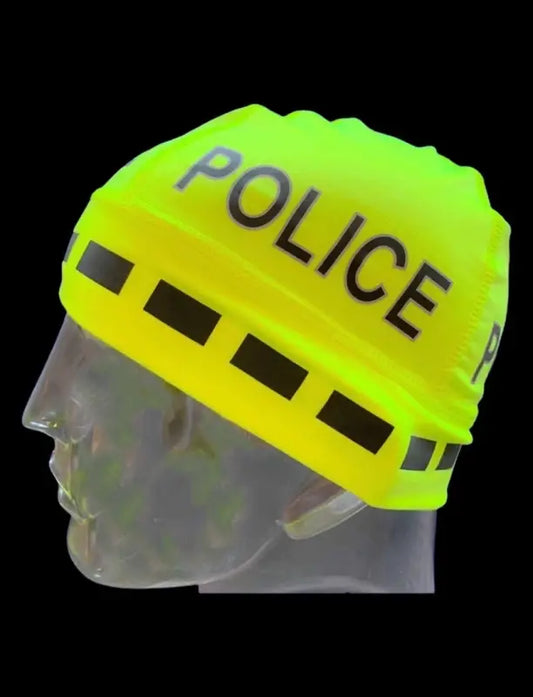 Yellow police head covering beanie for police and first responders comfort and style