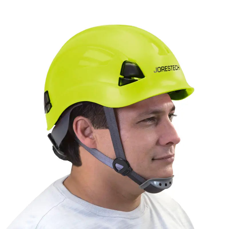 Yellow Rescue Hard Hat with Adjustable 6 Point Suspension and Brow Pad for safety