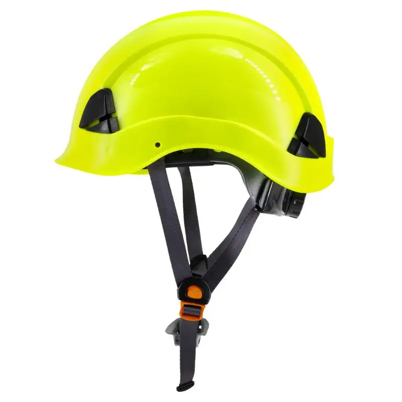 Yellow Rescue Hard Hat with Adjustable Ratchet Suspension and Comfortable Brow Pad