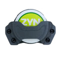 Black plastic holster with green and white ZYN container, featuring a Molle clip design